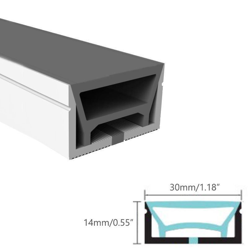 30*14mm Top Glow Silicone LED Outdoor Profile Diffuser Tube For 15mm Strip Lights 30*14mm Top Glow Silicone LED Outdoor Profile Diffuser Tube For 15mm Strip Lights